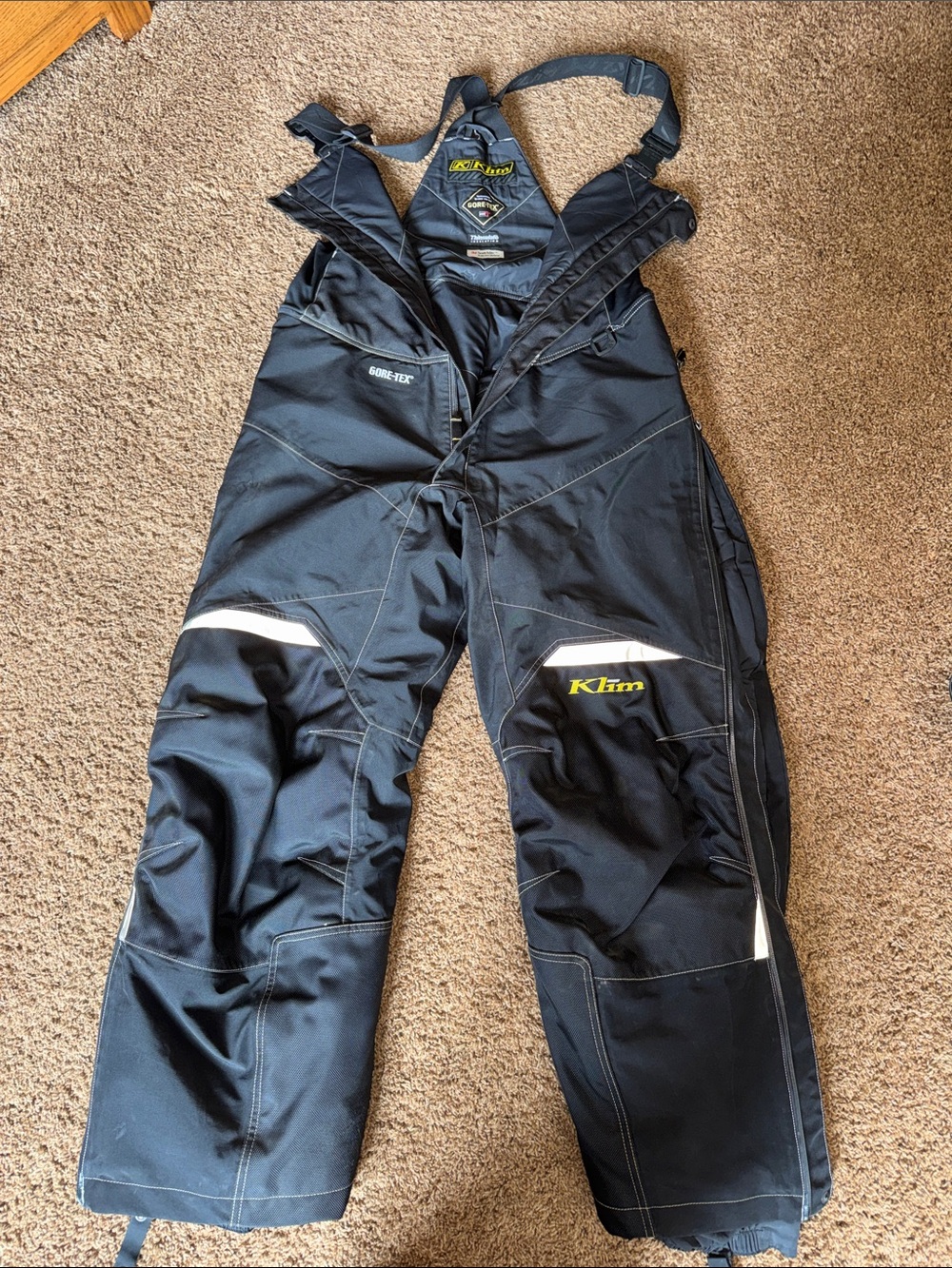 Klim Men's Black Snow Bib Overalls - Waterproof GORE-TEX